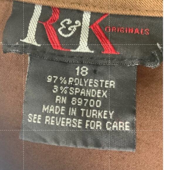 Vintage R&K Original Shirt Women's Plus Size 18 Long Sleeve Button Up Brown Top - Picture 5 of 5